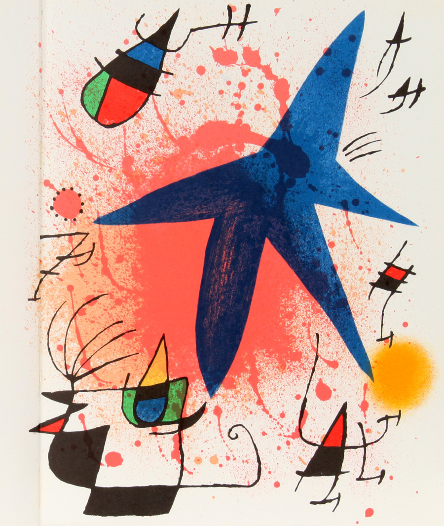 Joan Miro Lithographs Volume I - Michel Leiris & Fernand Mourlot - Double Page Original Color Lithograph - חואן מירו - ליתוגרפיות