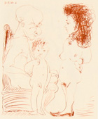 Picasso Dessins - 27.3.66-15.3.68 - ציורים של פיקאסו - drawing 48: My Family - 30.12.66 - Click to Zoom
