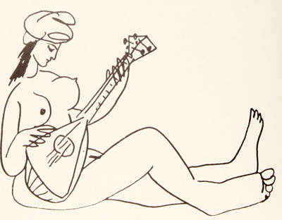 Pablo Picasso Dessins - 27.3.66-15.3.68 - ציורים של פיקאסו - A Woman Playing the Mandolin