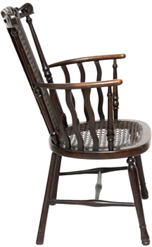 Rare Genuine Antique Victorian Windsor Chair with Caned Seat and Back - כסא וינדסור אנגלי עתיק - Click for Detailed Info