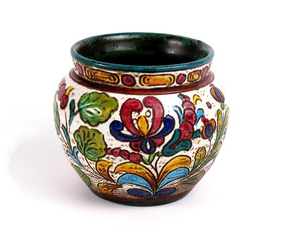 Vintage Italian Deruta Flower Vase - Art Nouveau Pottery